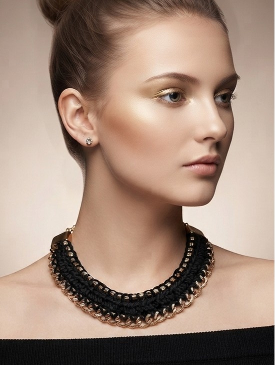 ROPE BIB CHAIN NECKLACE & EARRING SET